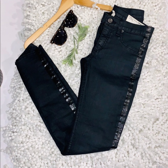 rag & bone Denim - rag & bone Black Tuxedo Stripe Legging